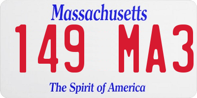 MA license plate 149MA3