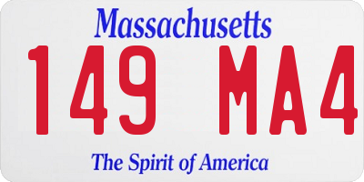 MA license plate 149MA4
