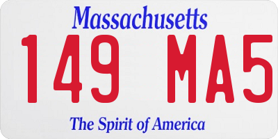 MA license plate 149MA5