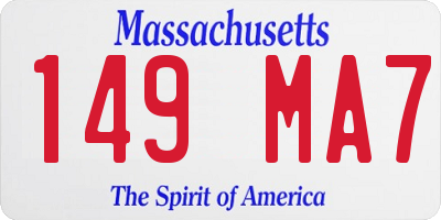 MA license plate 149MA7