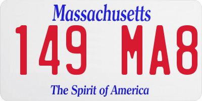 MA license plate 149MA8