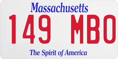 MA license plate 149MB0