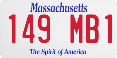 MA license plate 149MB1