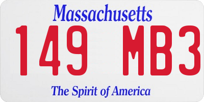 MA license plate 149MB3
