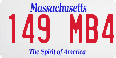 MA license plate 149MB4
