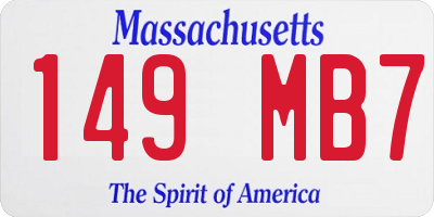 MA license plate 149MB7