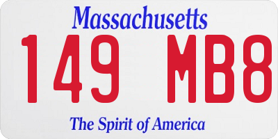 MA license plate 149MB8