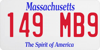 MA license plate 149MB9