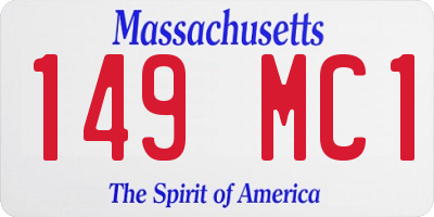 MA license plate 149MC1