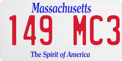 MA license plate 149MC3