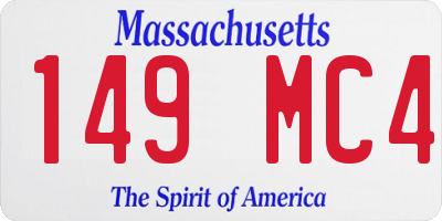 MA license plate 149MC4