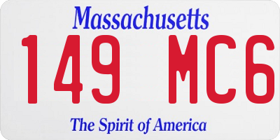 MA license plate 149MC6