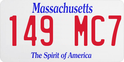 MA license plate 149MC7