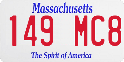 MA license plate 149MC8