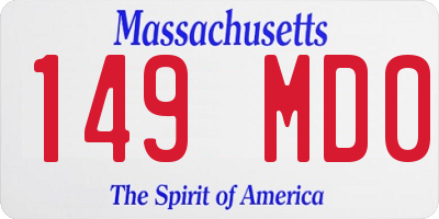MA license plate 149MD0