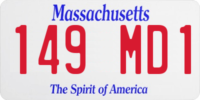 MA license plate 149MD1