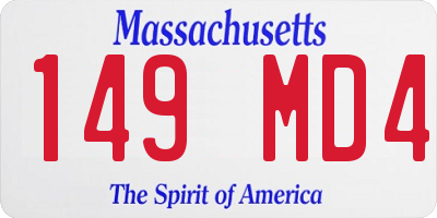 MA license plate 149MD4