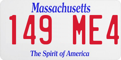 MA license plate 149ME4