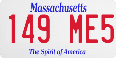 MA license plate 149ME5