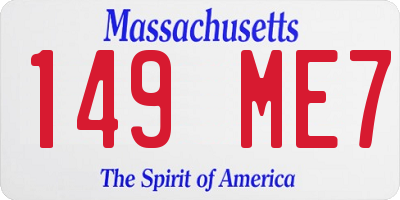 MA license plate 149ME7