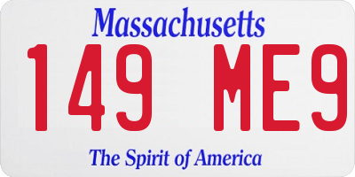 MA license plate 149ME9