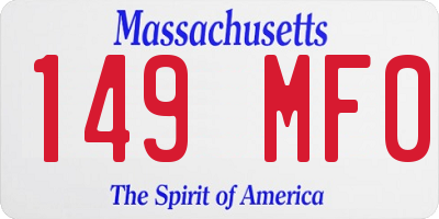 MA license plate 149MF0