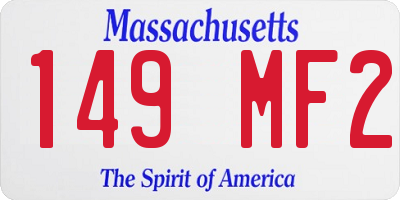 MA license plate 149MF2