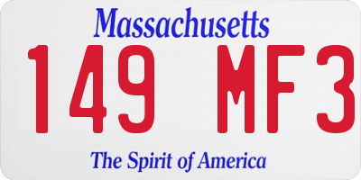 MA license plate 149MF3