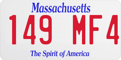 MA license plate 149MF4