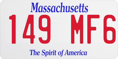 MA license plate 149MF6