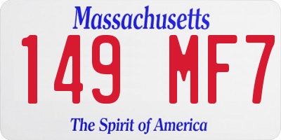 MA license plate 149MF7