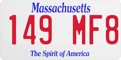 MA license plate 149MF8