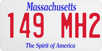 MA license plate 149MH2