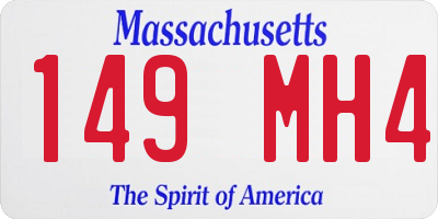 MA license plate 149MH4