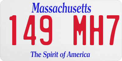 MA license plate 149MH7