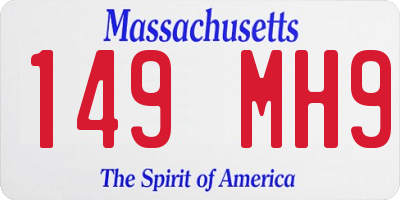 MA license plate 149MH9