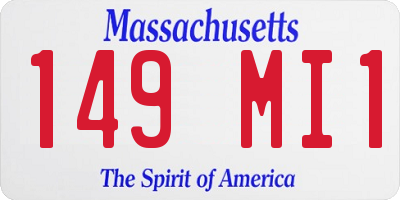 MA license plate 149MI1