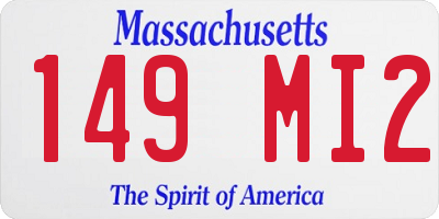 MA license plate 149MI2