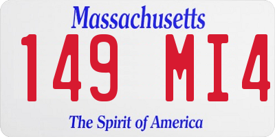 MA license plate 149MI4