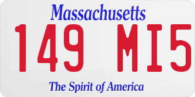 MA license plate 149MI5