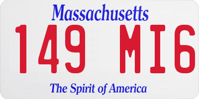 MA license plate 149MI6