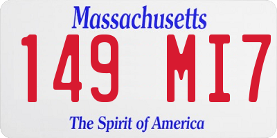 MA license plate 149MI7