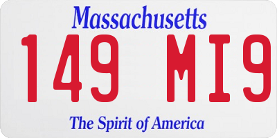 MA license plate 149MI9