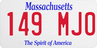 MA license plate 149MJ0
