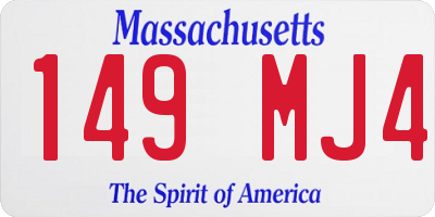 MA license plate 149MJ4