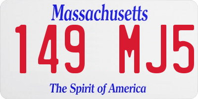MA license plate 149MJ5