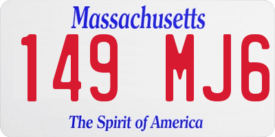 MA license plate 149MJ6