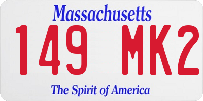 MA license plate 149MK2