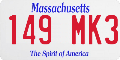 MA license plate 149MK3