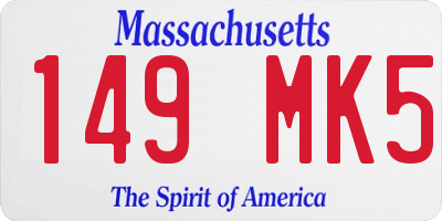 MA license plate 149MK5